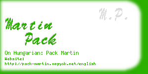 martin pack business card